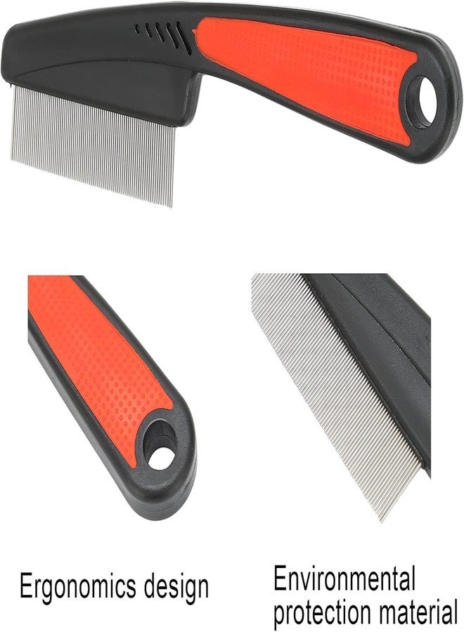 Agirav Flea Lice Comb, Stainless Steel Dog Cat Grooming Combs with Rounded Teeth, Double Sided Professional Pet Tear Stain Remover, Dematting Tool for Small, Medium & Large Pets(COLOR MAY VARY) - Image 4